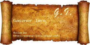 Gaszner Imre névjegykártya