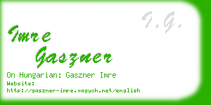 imre gaszner business card